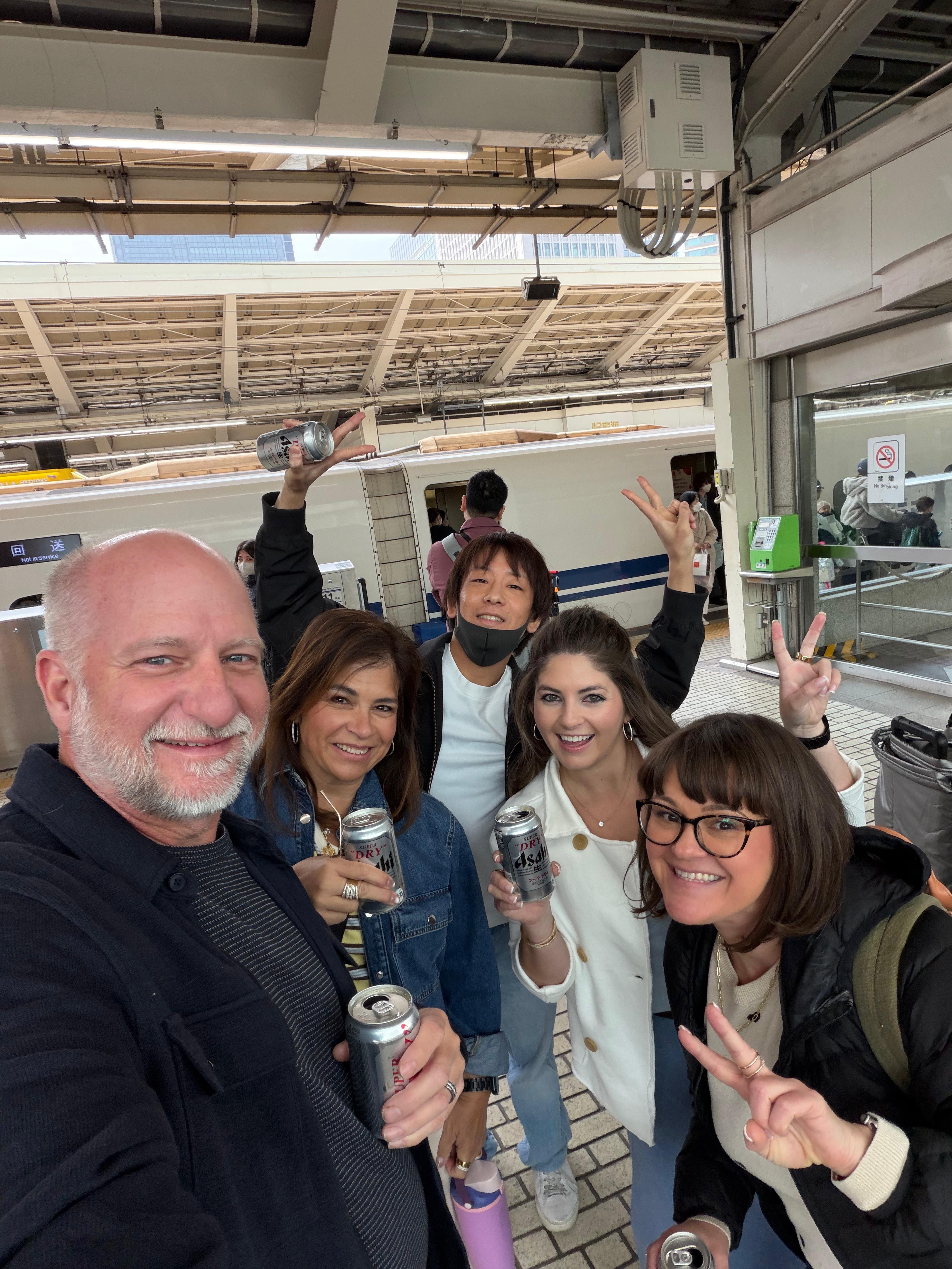 Shinkansen station celebration